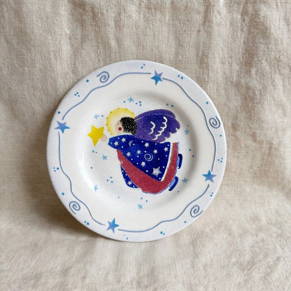 Block Basics Angelica Plate Deb Mores Angel Decorative Salad Dessert Celestial